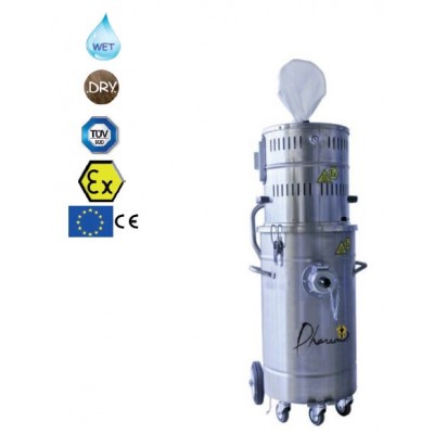 Aspirateur industriel eau et poussières certification atex 80 litres